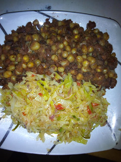 A picture of Dry fry githeri #AuthorMarathon.