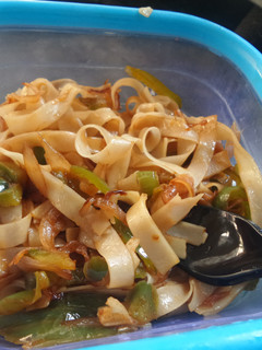 A picture of Veggie delight flat noodles.