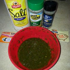 A picture of Puertorican Rice and Beans.