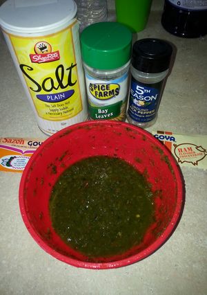 A picture of Puertorican Rice and Beans.