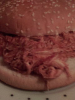 A picture of Mandys spicy shredded chicken.