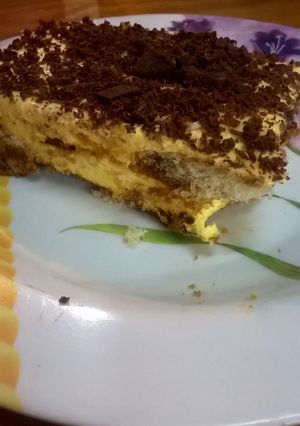 Una foto de Tiramisu fácil con flan sin huevo