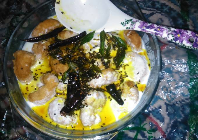 Easiest Way to Make Homemade Dahi wada ( fried lentil balls in yoghurt)
