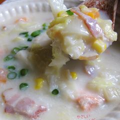 A picture of Easy, Creamy and Gentle Chowder with Chinese Cabbage.
