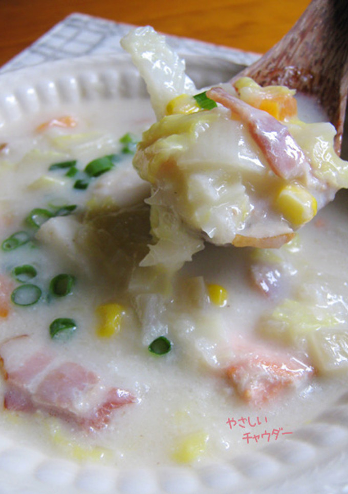 A picture of Easy, Creamy and Gentle Chowder with Chinese Cabbage.