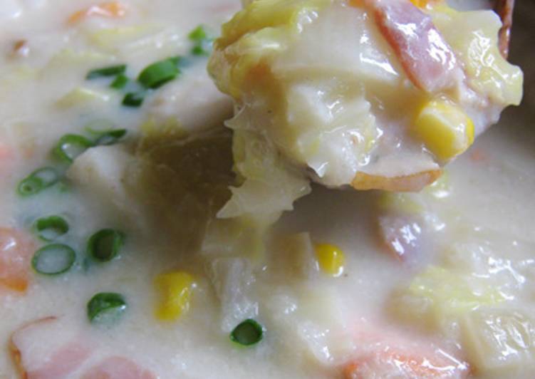 Recipe of Any-night-of-the-week Easy, Creamy and Gentle Chowder with Chinese Cabbage