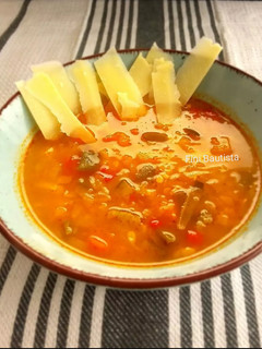 Una foto de Sopa minestrone