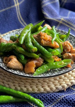 糯米椒炒雞腿肉 的食譜成品照片