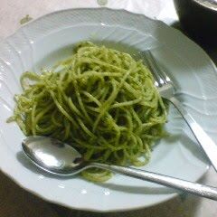 A picture of Shiso Leaves and Sesame Seeds Pasta (Genovese Style).