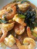 Shue she Kung or shrimp red coconut curry in spicy sauce with pepper corn