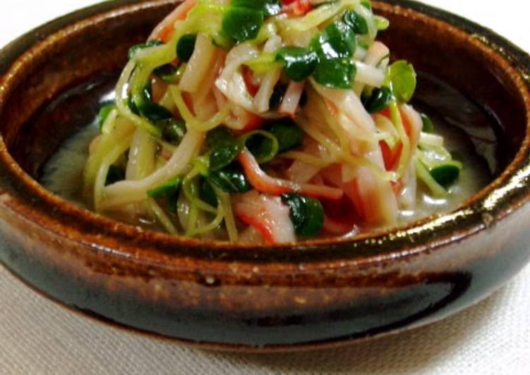 Steps to Make Super Quick Homemade Daikon Radish Sprout Salad