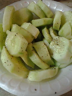 A picture of Memorial Day refreshing cucumbers.