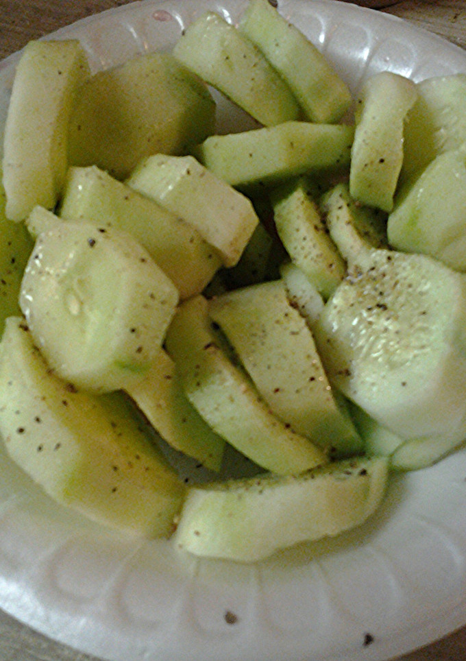 A picture of Memorial Day refreshing cucumbers.