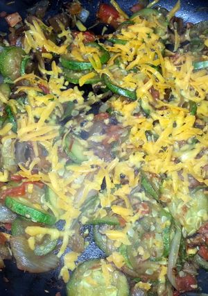 A picture of zucchini & cheese.