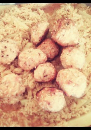 A picture of Chicken Ball With Rice.