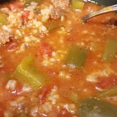 A picture of Stuffed Green Pepper Soup.