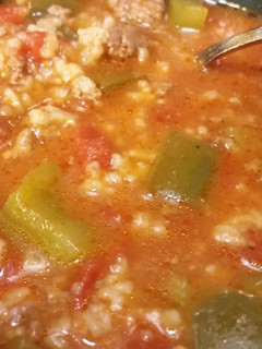 A picture of Stuffed Green Pepper Soup.