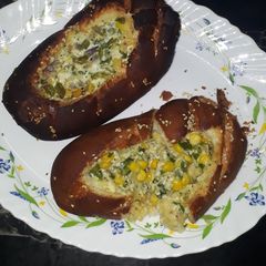 Sweetcorn and egg boat A picture of Sweetcorn and egg boat.
