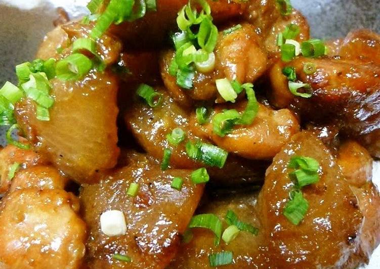 Recipe of Homemade Simmered Chicken &amp; Daikon Radish