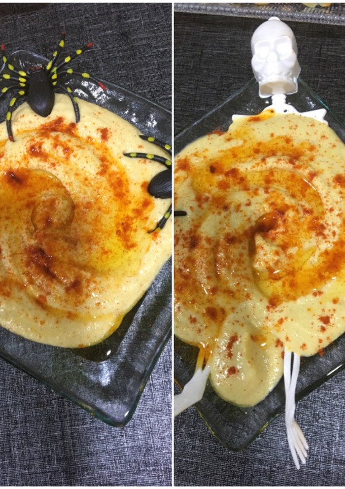 Una foto de Hummus de garbanzos para Halloween 🎃