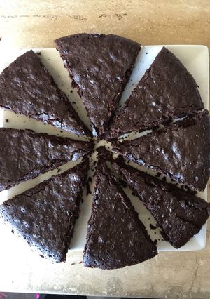 Una foto de Brownie de chocolate negro