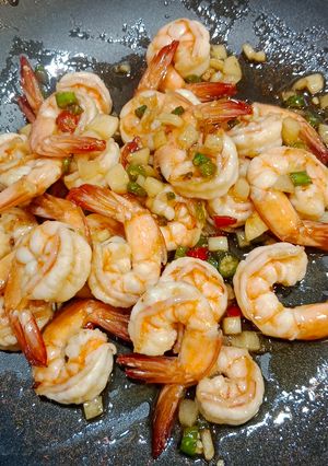 รูปของ กุ้งผัดพริกขี้หนู