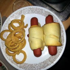 A picture of Jumbo bacon and cheese pigs in a blanket.