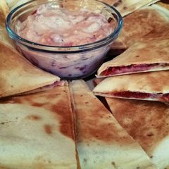 A picture of Italian Hoagie Quesadilla with Bruschetta Mayo.