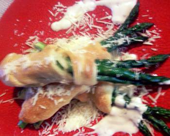 Best Recipe asparagus in a blanketwith tarragon sause Delicious