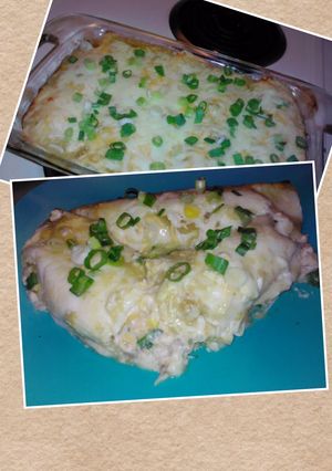 A picture of Brenda's Cream Cheese Chicken Enchiladas.