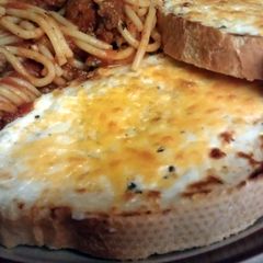 A picture of Three cheese garlic bread.