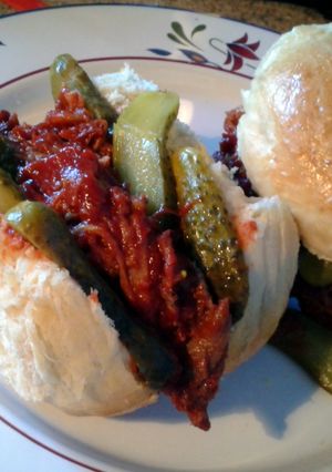 A picture of Pulled Pork in Brioche Buns.