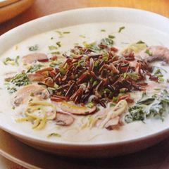 A picture of Mushroom and Kale Soup.