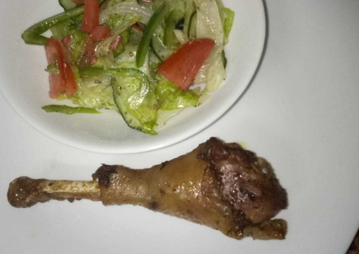 Lettuce salad and chicken thigh #4weekchallenge