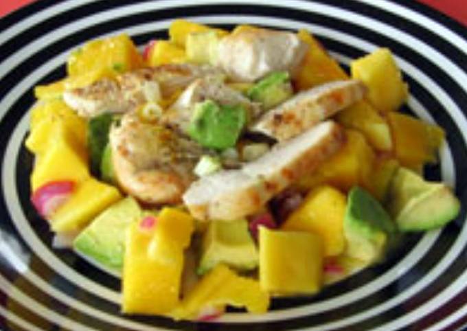 Recipe of Quick Chicken, mango and avocado salad