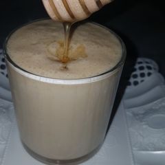 A picture of Banana peanuts butter smoothie.
