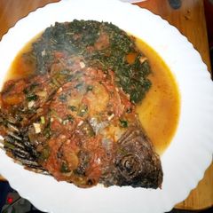 A picture of Tilapia with kienyeji.
