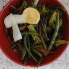 My Green Bean, broccoli and onion fry. 😊 A picture of My Green Bean, broccoli and onion fry. 😊.