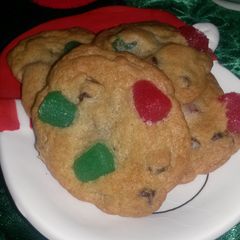 A picture of Gum Drop Chocolate Chip Cookies.