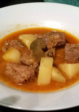 A picture of Spicy Lamb and Potato Stew.