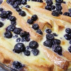 A picture of Blueberry Bread Pudding.