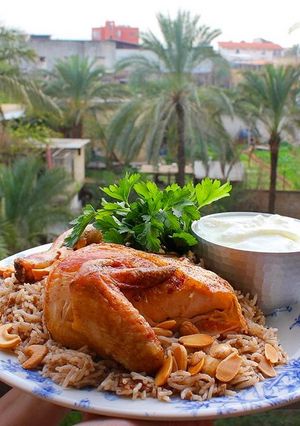 صورة لوصفة الأرز الشرقي مع الدجاج المشوي