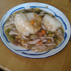 A picture of My big sister's chicken and dumplings.
