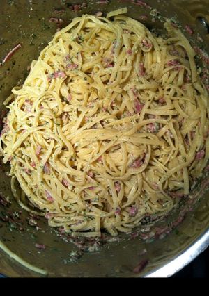 A picture of Low Fat Pasta Carbonara.