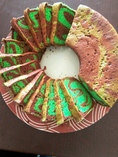Foto resep Bolu marmer coklat pandan (baking pan)