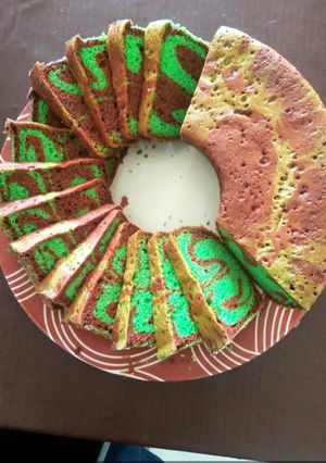 Foto resep Bolu marmer coklat pandan (baking pan)