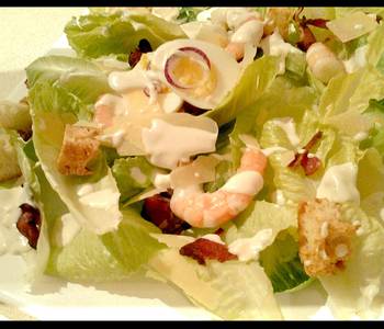 Best Recipe Ceaser salad with prawns Savory Delicious