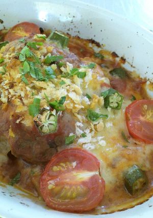A picture of Tomato Sauce Simmered Hamburger Gratin.