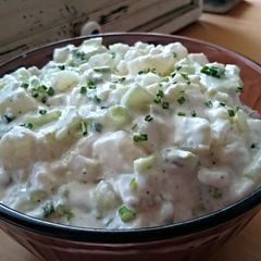 Zesty cucumber and celery potato salad A picture of Zesty cucumber and celery potato salad.