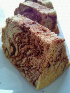 A picture of Chocolate Chestnut Marble Chiffon Cake.